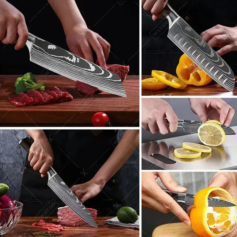 Wxcoo Damascus Pattern Chef Knife Professional Japanese Knives