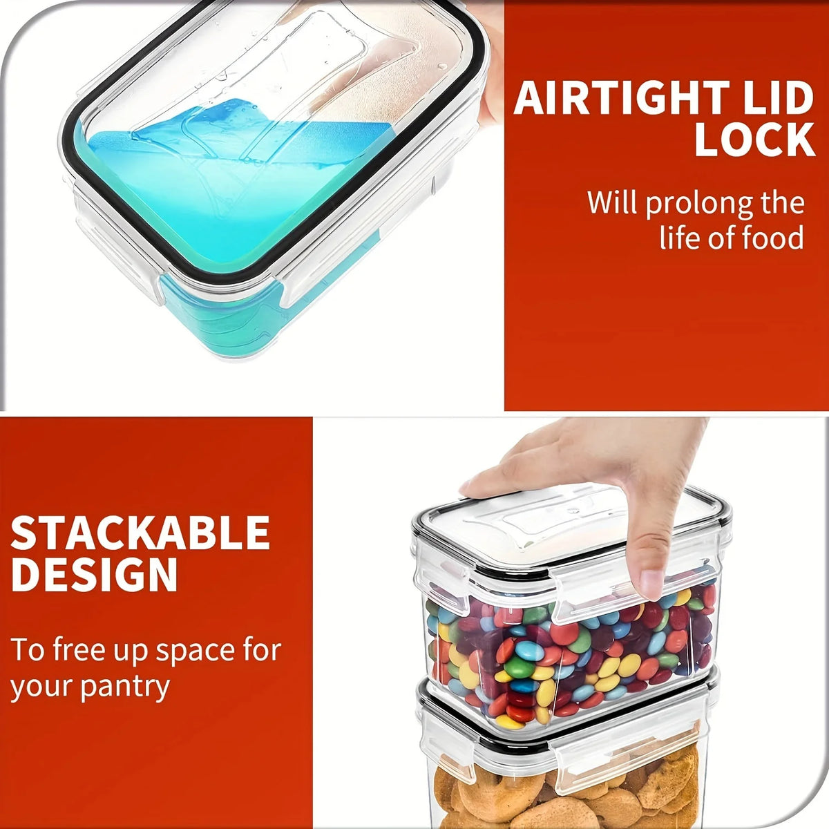 24piece Airtight Food Storage Containers Bpa-Free Plastic