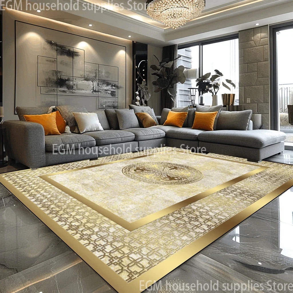 European Style Luxury Large Rugs Living Room Black