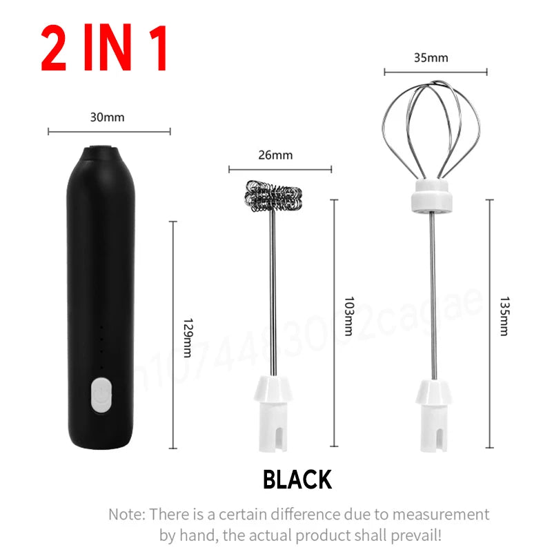 Electric Milk Frother Egg Beater Wireless Type-C Charging