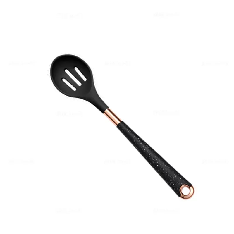 1-Pack Silicone Utensils Non-Stick Cooking Gold Plated Heat
