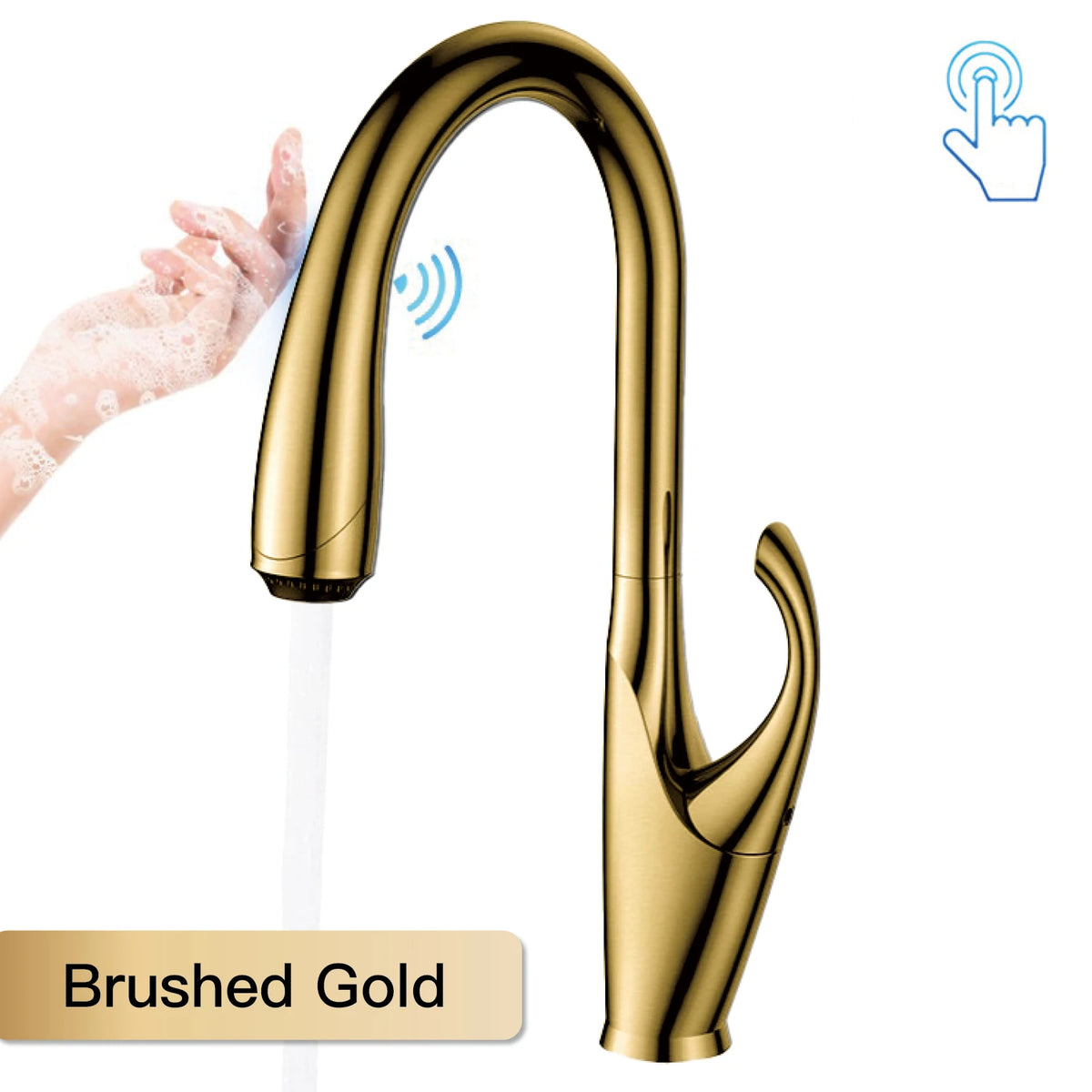 High End Touch Black Faucet Brass Pull Out