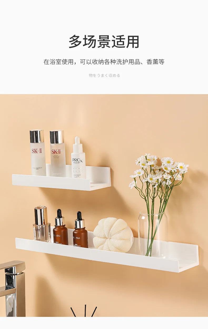 White Corner Shower Caddy No Drill Bathroom Shelf