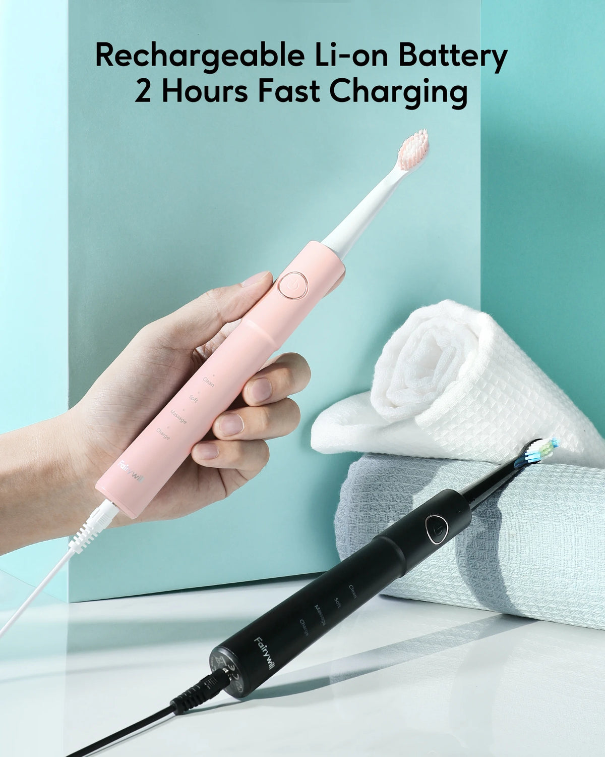 Fairywill Sonic Electric Toothbrush E11 Waterproof Usb Charge