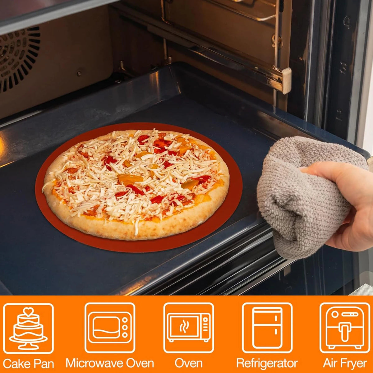 1/2pcs Round Silicone Baking Mat Non-Stick Reusable Sheet