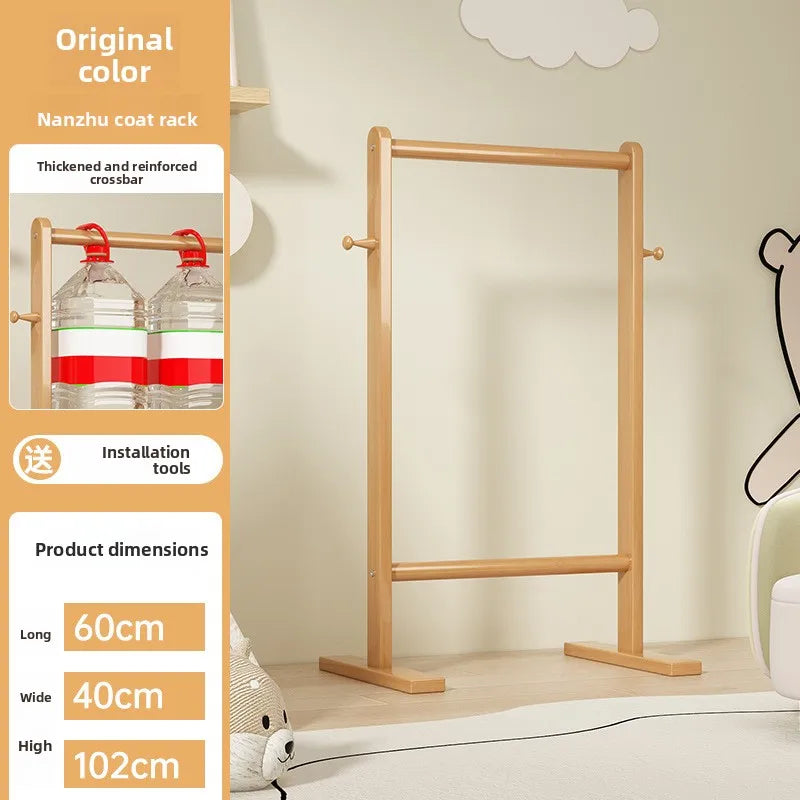 Small Bamboo Hat Rack Floor Hanging Clothes Rack