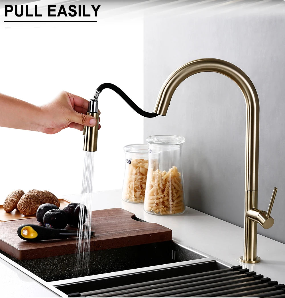 Brass Brushed Gold Black 360 Oegree Rotation Cold