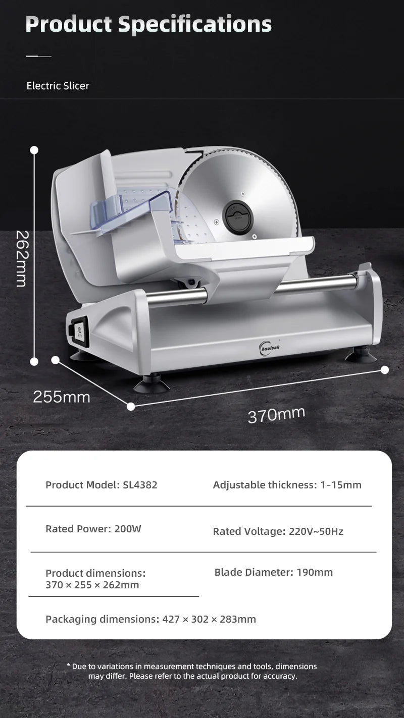 Divedeer Electric Deli Meat Slicer Sus 420 Stainless