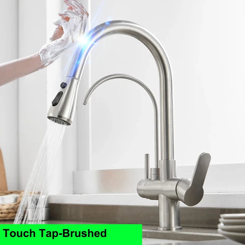 Waterfall Touch On Filter Faucets Brass Cold Pull