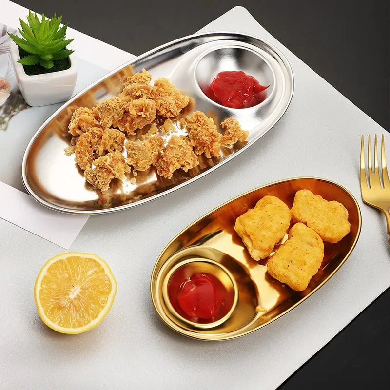 304 Stainless Steel Dinner Tray Lunch Container Snack