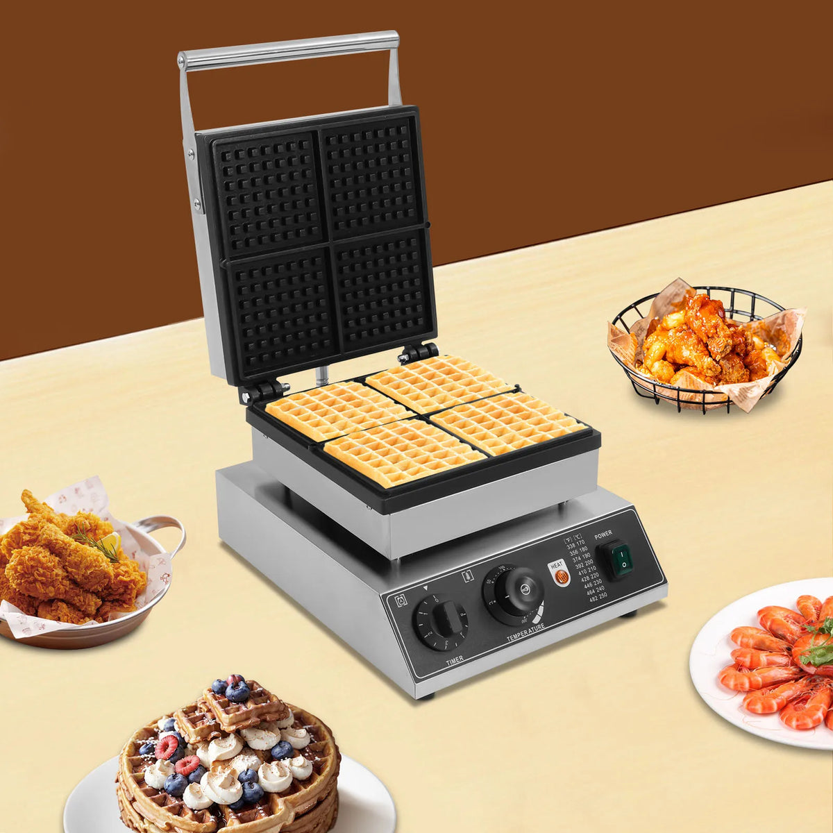 1750w Electric Waffle Maker Grids Waffle Making Machine