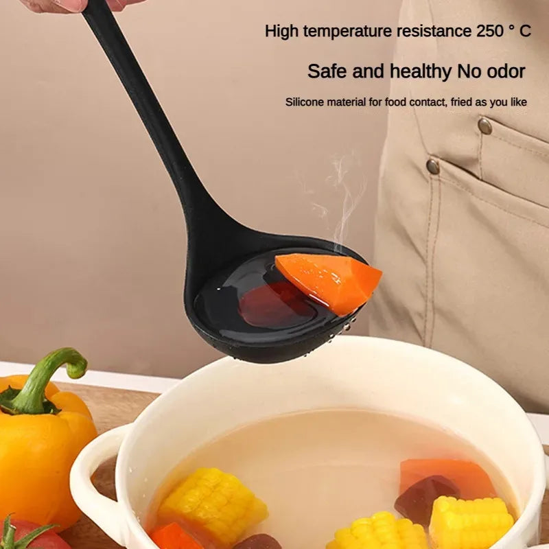 1/10pcs Food-Grade Silicone Heat-Resistant Slotted Spoon