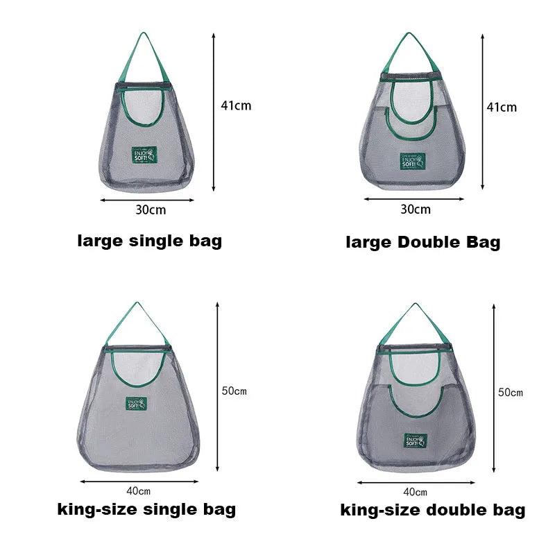 Hanging Breathable Mesh Produce Storage Bag Handheld Vegetable