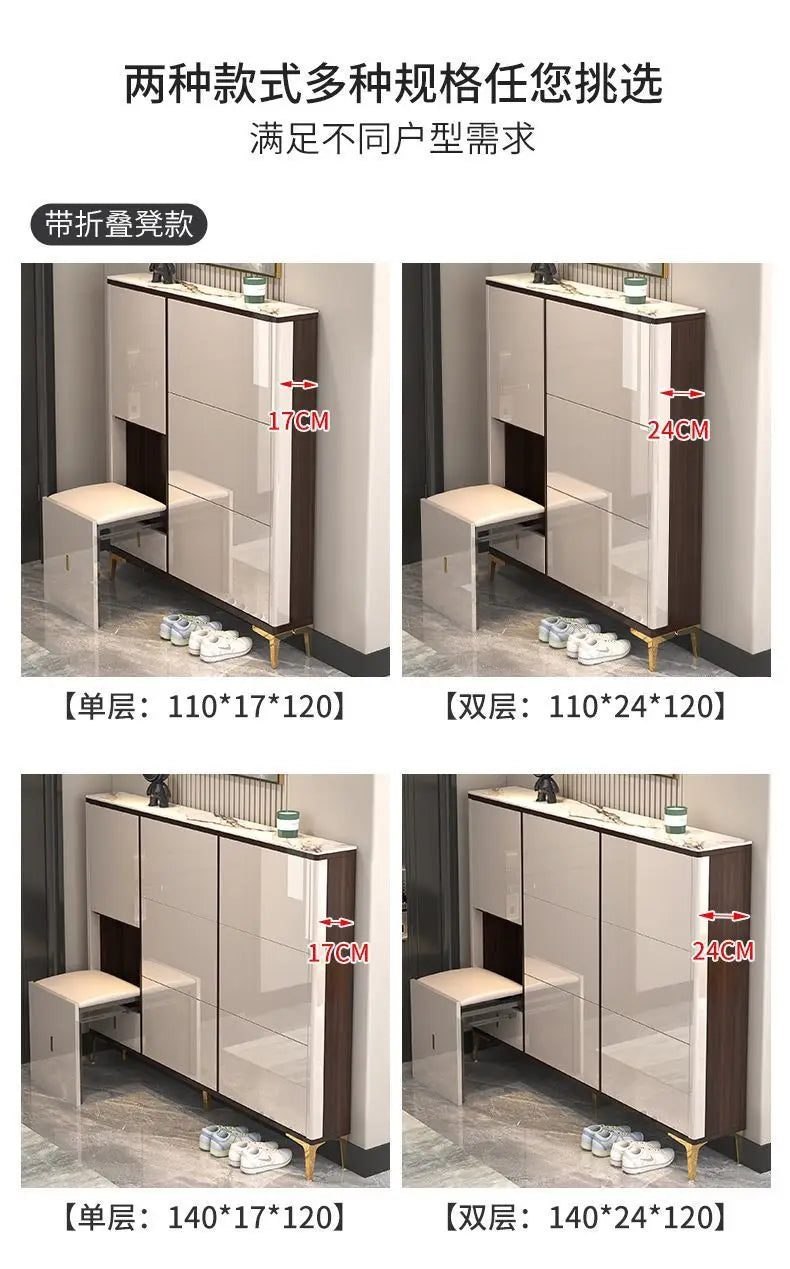 Luxury Ultra-Thin Shoe Cabinet Organizer Storage Living Room