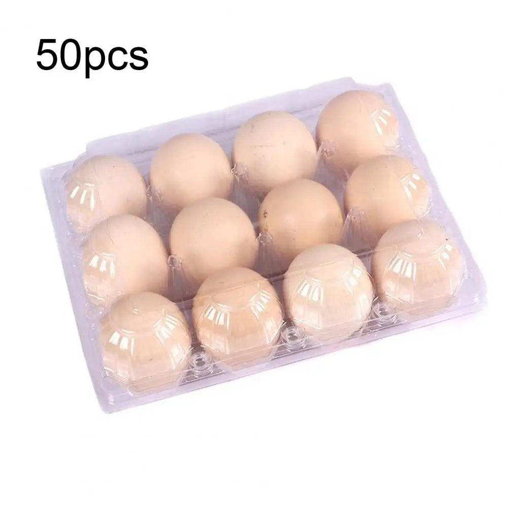 50pcs Egg Holder Plastic Cartons 12 Count Reusable