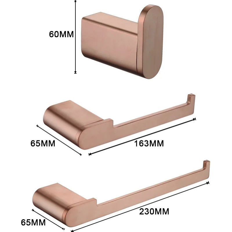 Brushed Rose Gold Towel Rack/Clothes Hook/Cup Holder/Soap