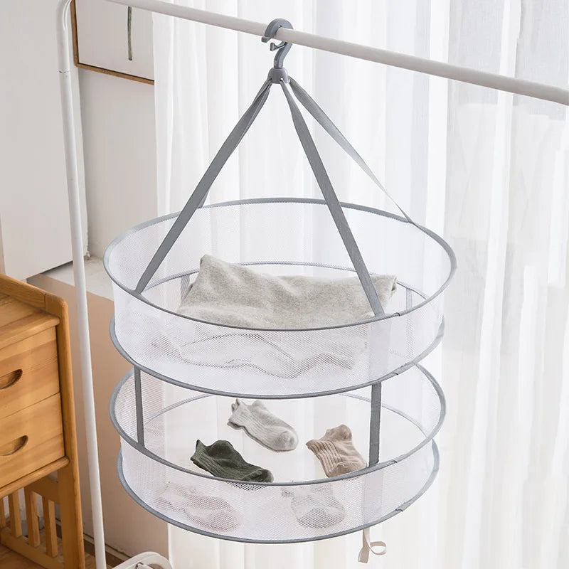 Clothes Drying Basket Hanging Sweater Net Pocket Thickened
