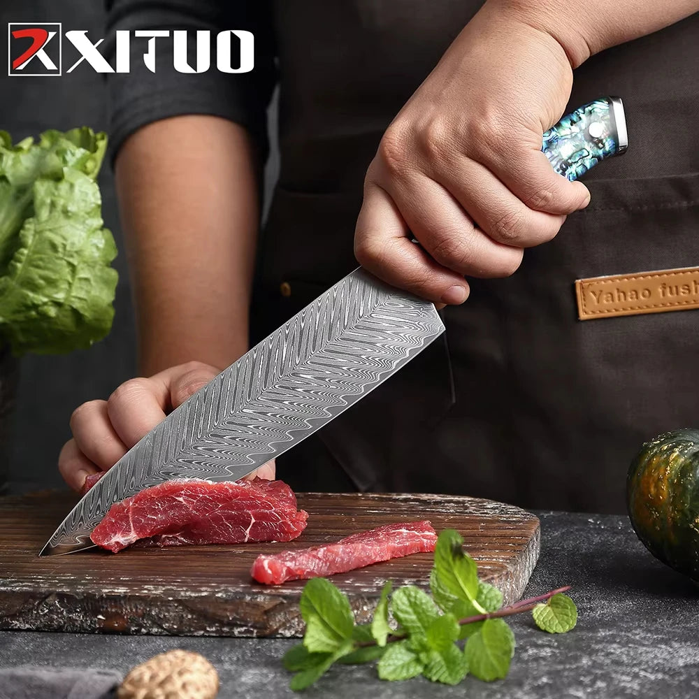 Xituo Damascus Steel Knife 1-5 Chef Knife Japanese