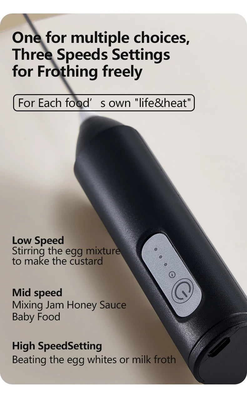 Minl Mik Frother Usb Rechargeable Speeds Foam Maker