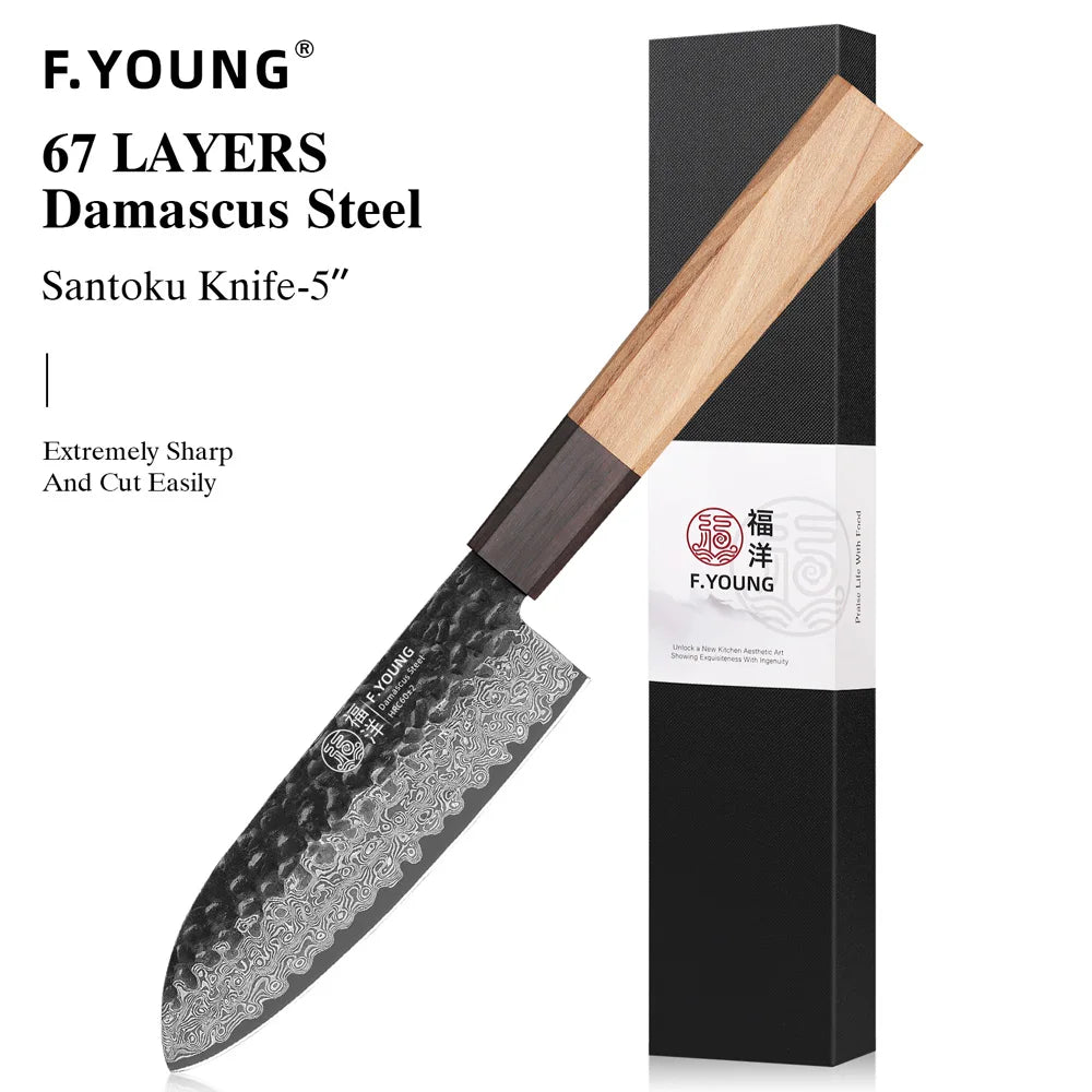 Young Damascus Steel Knives Japanese Hand Forged Chef