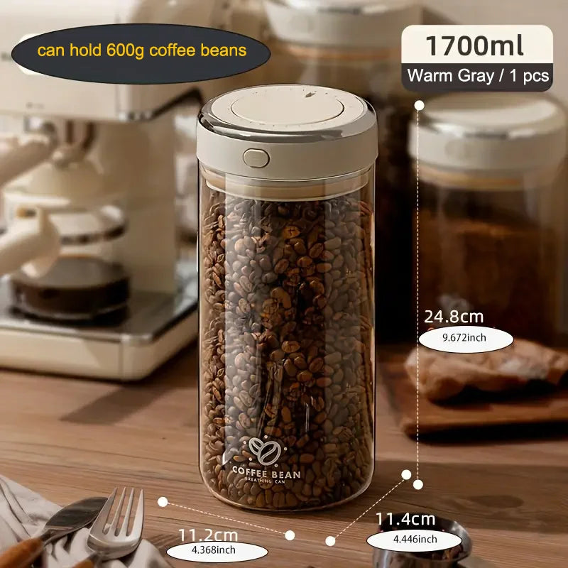 500/1100/1700 Coffee Beans Vacuum Sealed Tank Glass Food