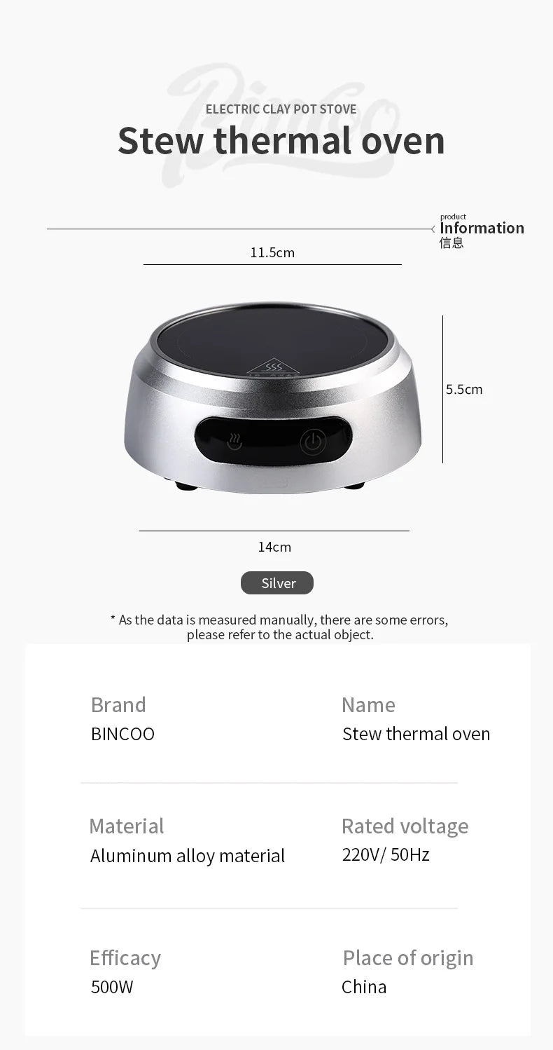 Bincoo 500w Mini Stovetop Electric Ceramic Stove Moka