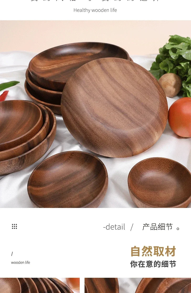 Wood Round Fruit Dish Dim Sum Fruit Salad
