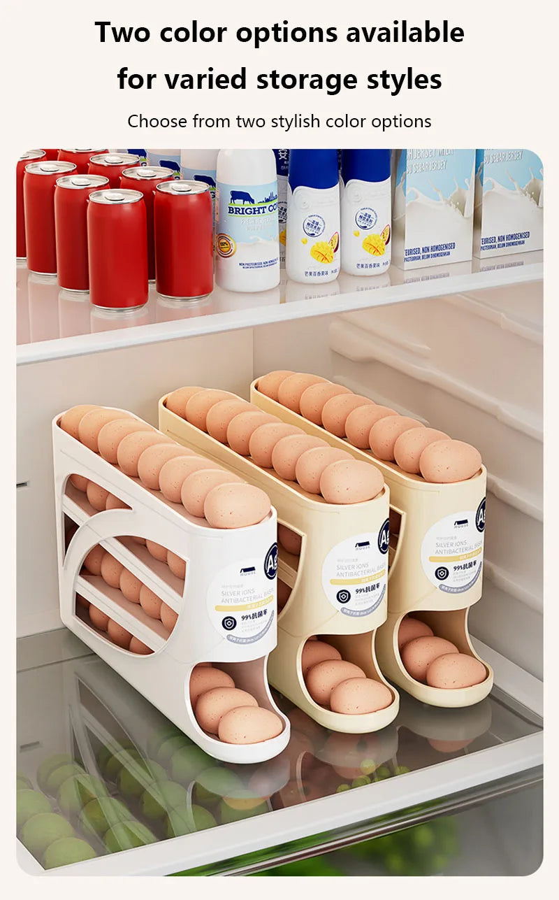 3-Tier Refrigerator Egg Storage Box Side Door Storage