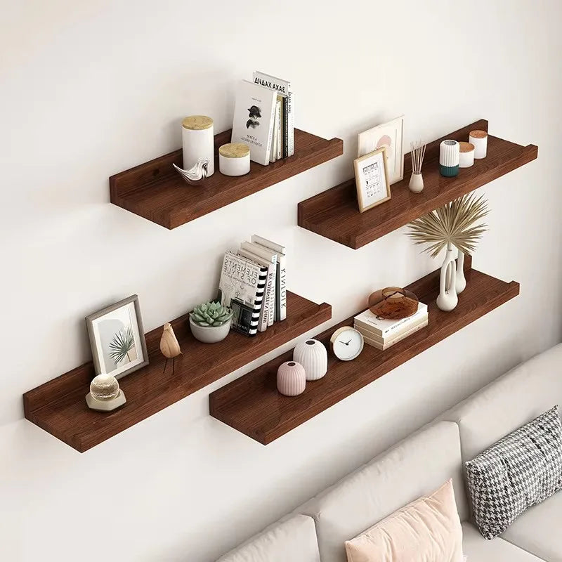 Wooden Floating Shelf Wall Mounted U-Shaped Shelf Display