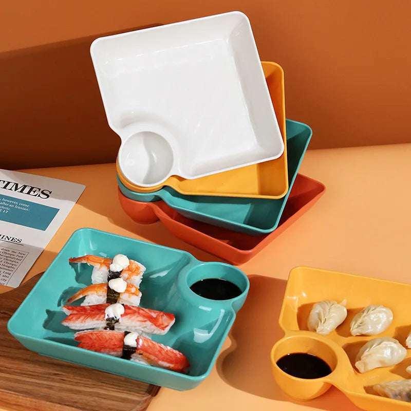 1pc Dumpling Plate Sauce Dish Square Serving Plate