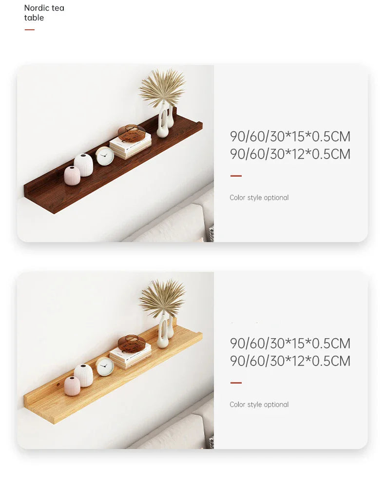 Wooden Floating Shelf Wall Mounted U-Shaped Shelf Display