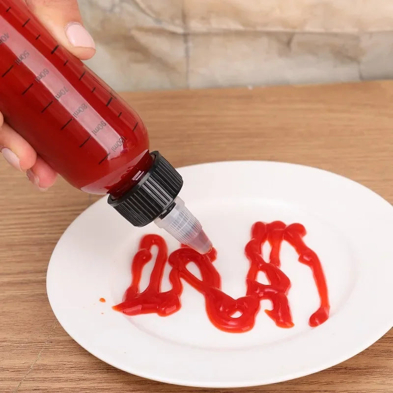10/1pcs Plastic Squeeze Bottle Reusable Sauce Oil Dispenser