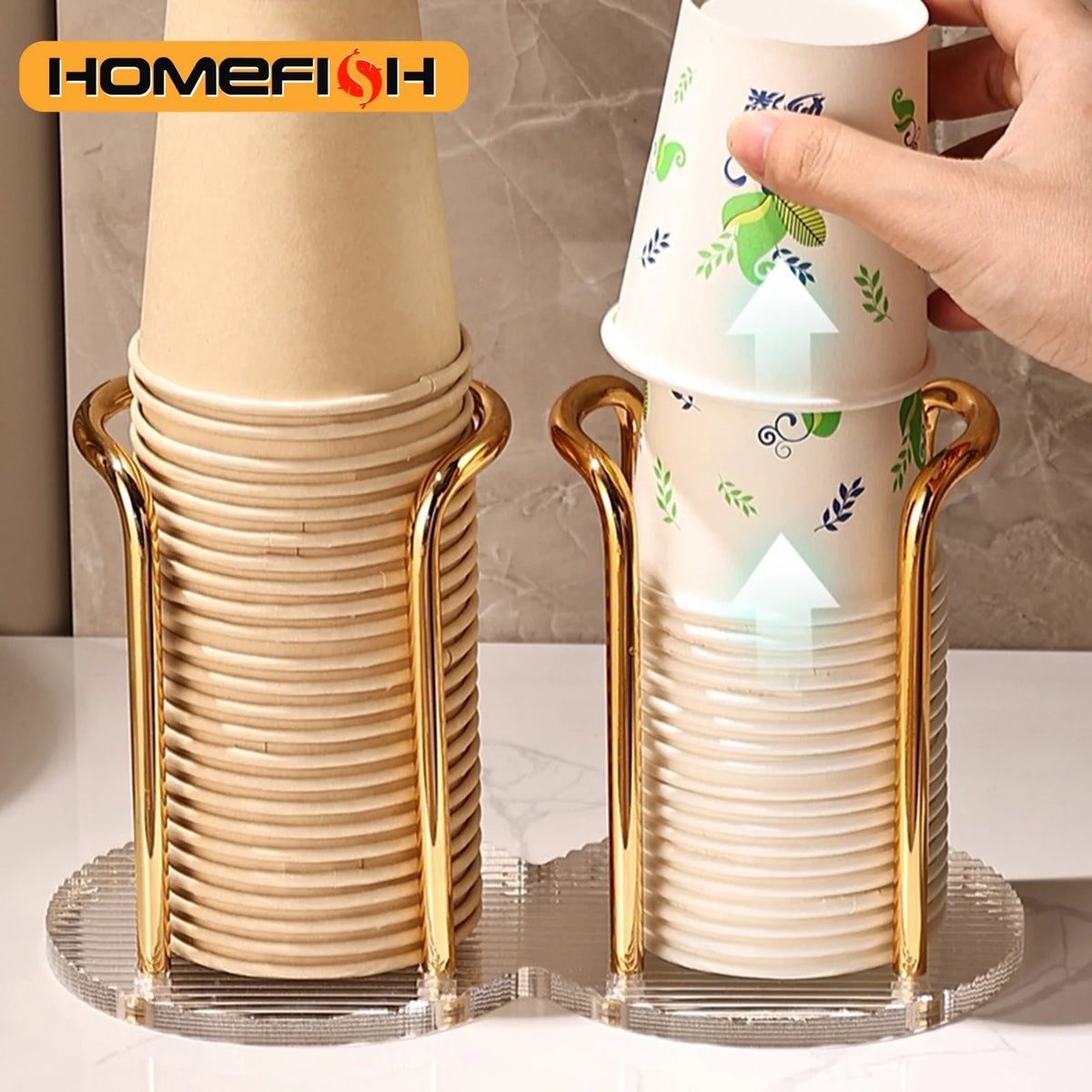 Disposable Cup Storage Holder Luxury Cup Dispenser Rack
