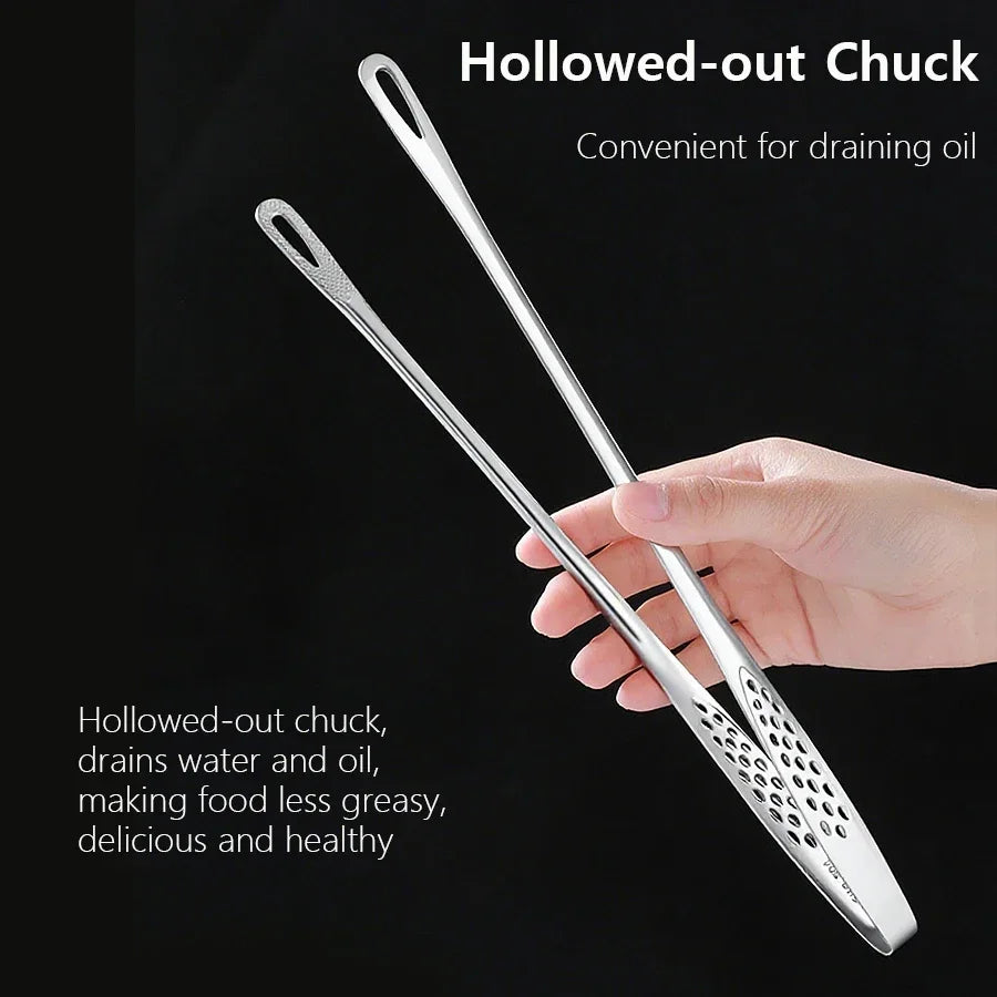 Long Stainless Steel Tongs Non-Slip Heat Resistant Bbq