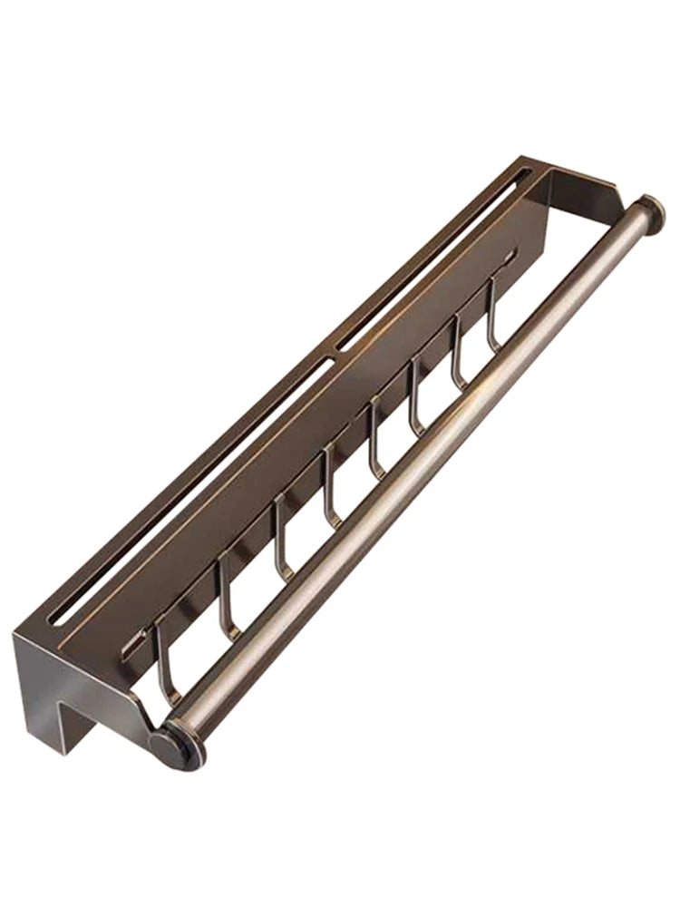 Stainless Steel Paper Towel Rack Wall Shelf Hook