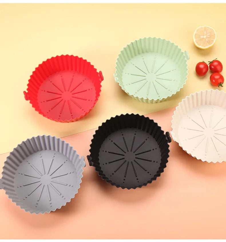 Silicone Air Fryer Baking Tray Reusable Baking Basket