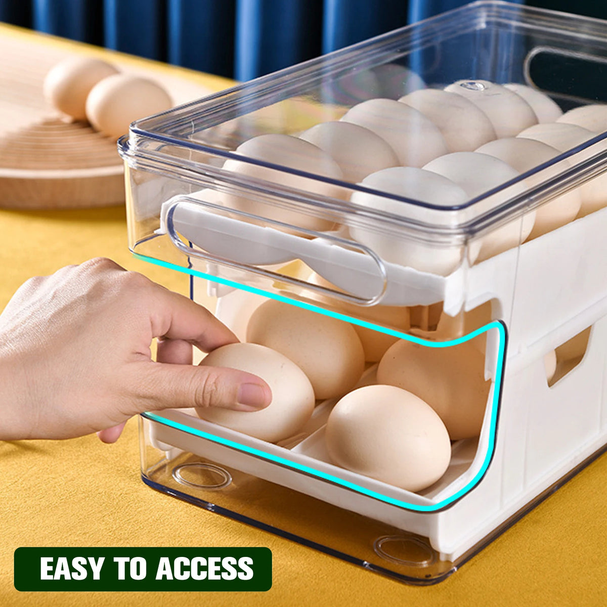 Auto Rolling Egg Holder Refrigerator 2-Layer 24 Egg
