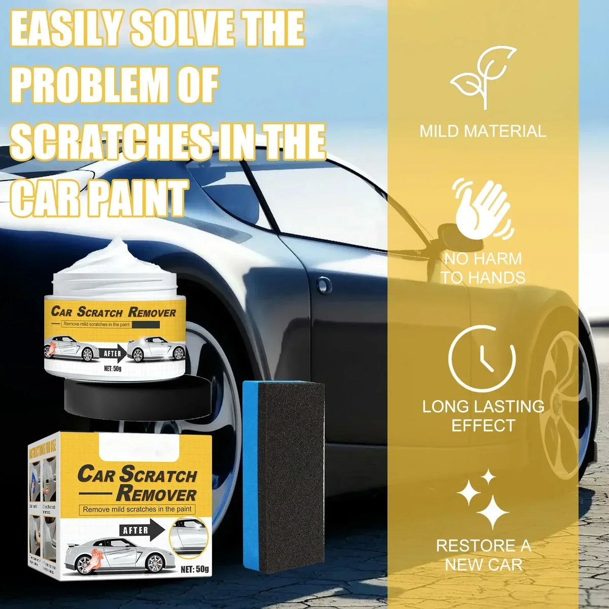 Car Scratch Remover Car Polishing Paste Sponge Car