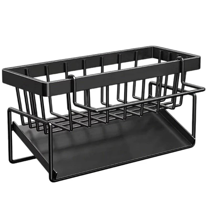 1pc Sponge Drainer Rack Stainless Organizer Bathroom Sink