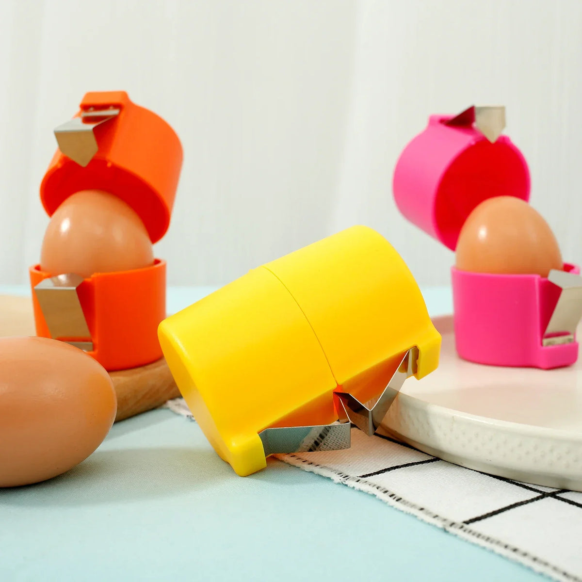 3pcs/Set Egg Shell Opener Hard Boiled Eggs Handheld