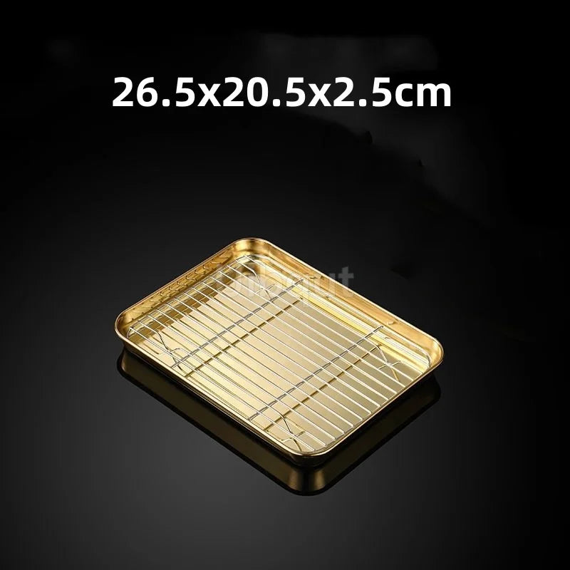 304 Stainless Steel Baking Tray Plate Bbq Tray