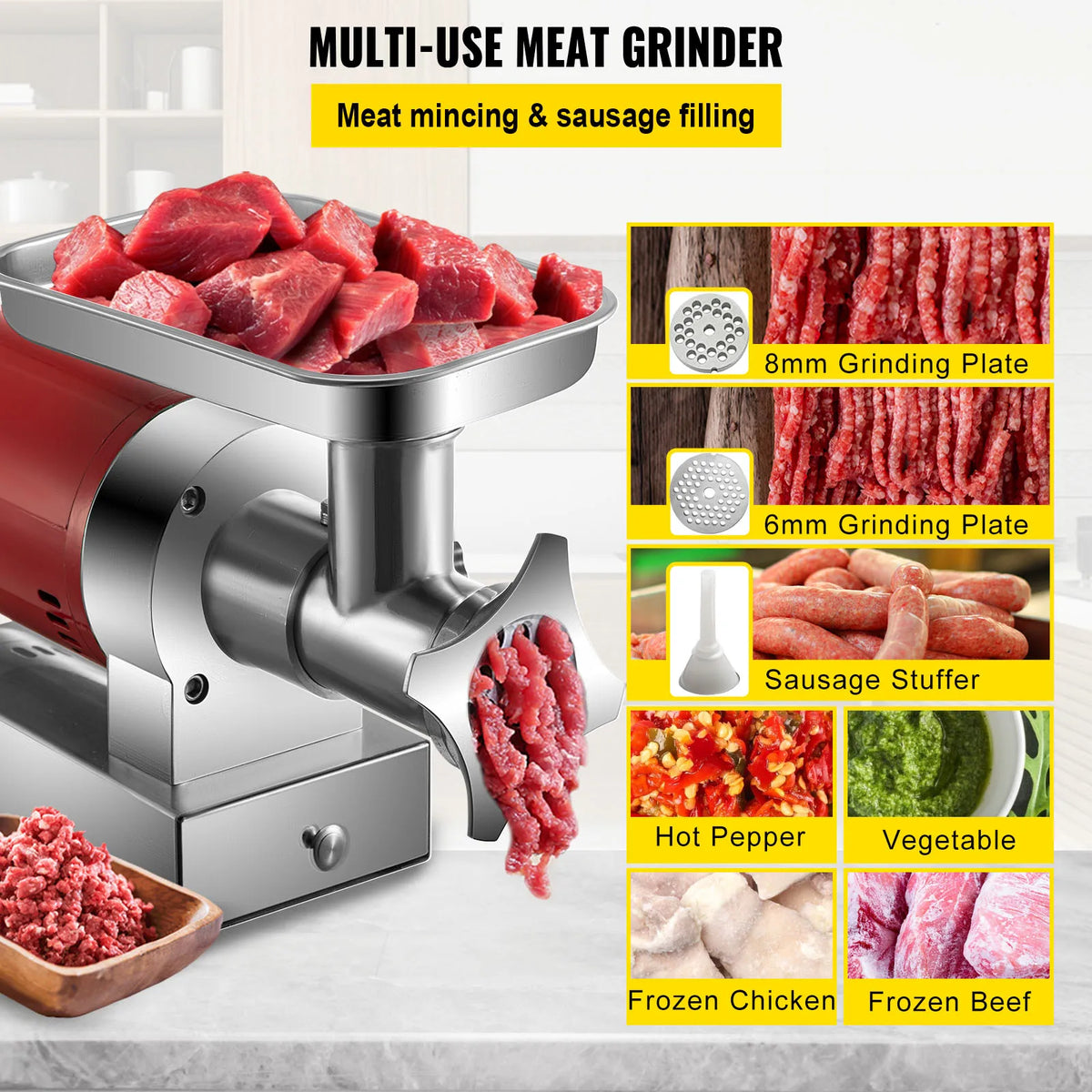 Succebuy Electric Meat Grinder 661 Lbs/Hour 1100 Meat