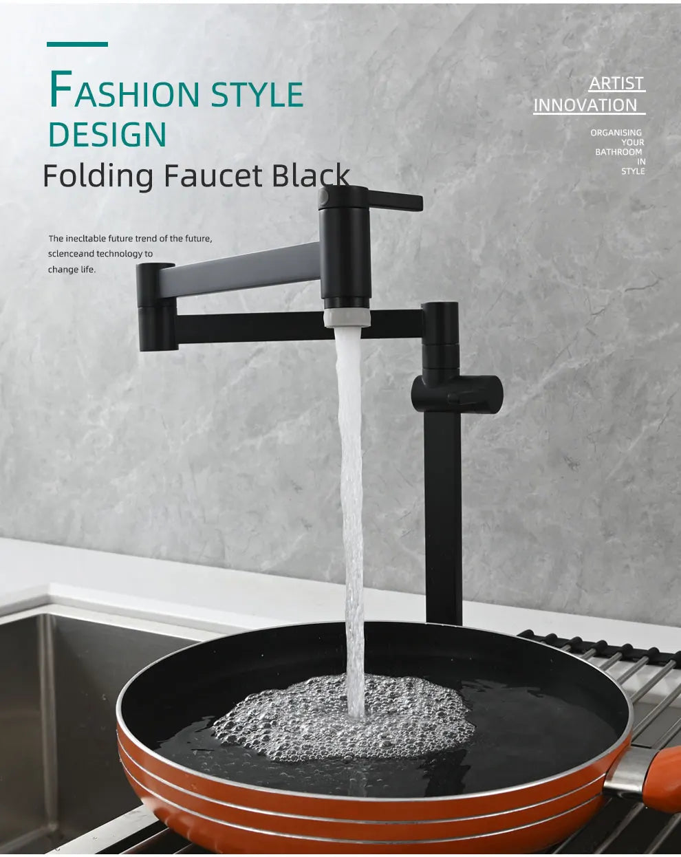 Ciencia Brass Pot Filler Faucet Deck Mount Stove