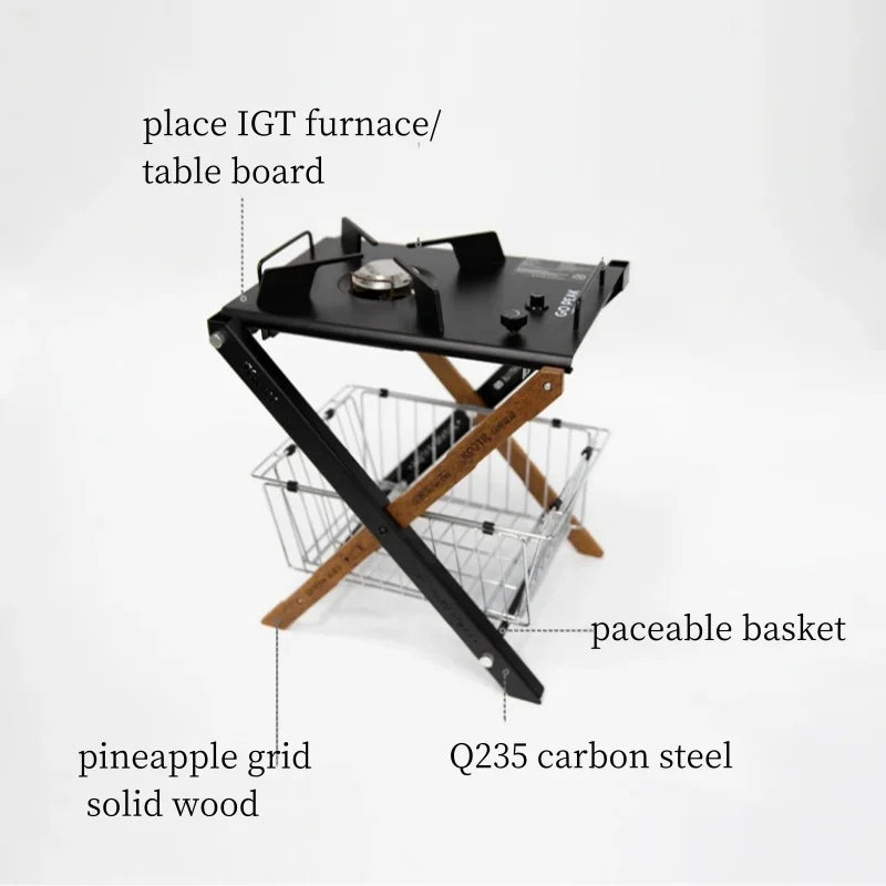 Lightweight Outdoor Camping Storage Shelf Folding Rack Double