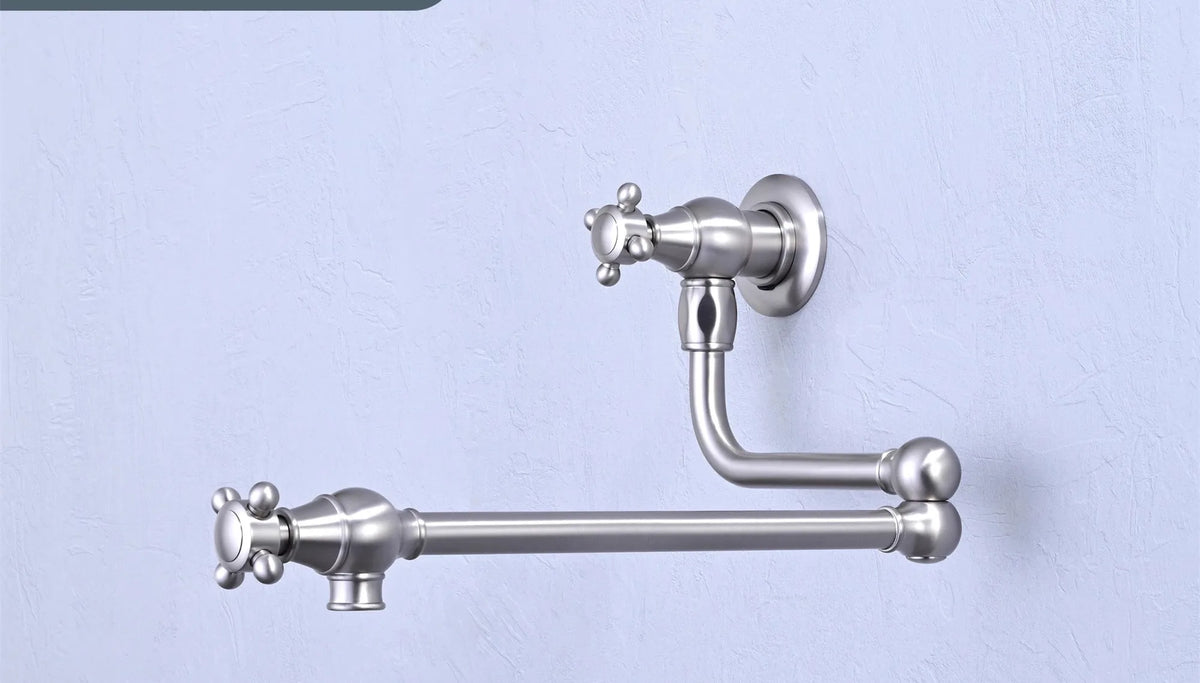 Brushed Gold Pot Filler Tap Wall Mounted Foldable