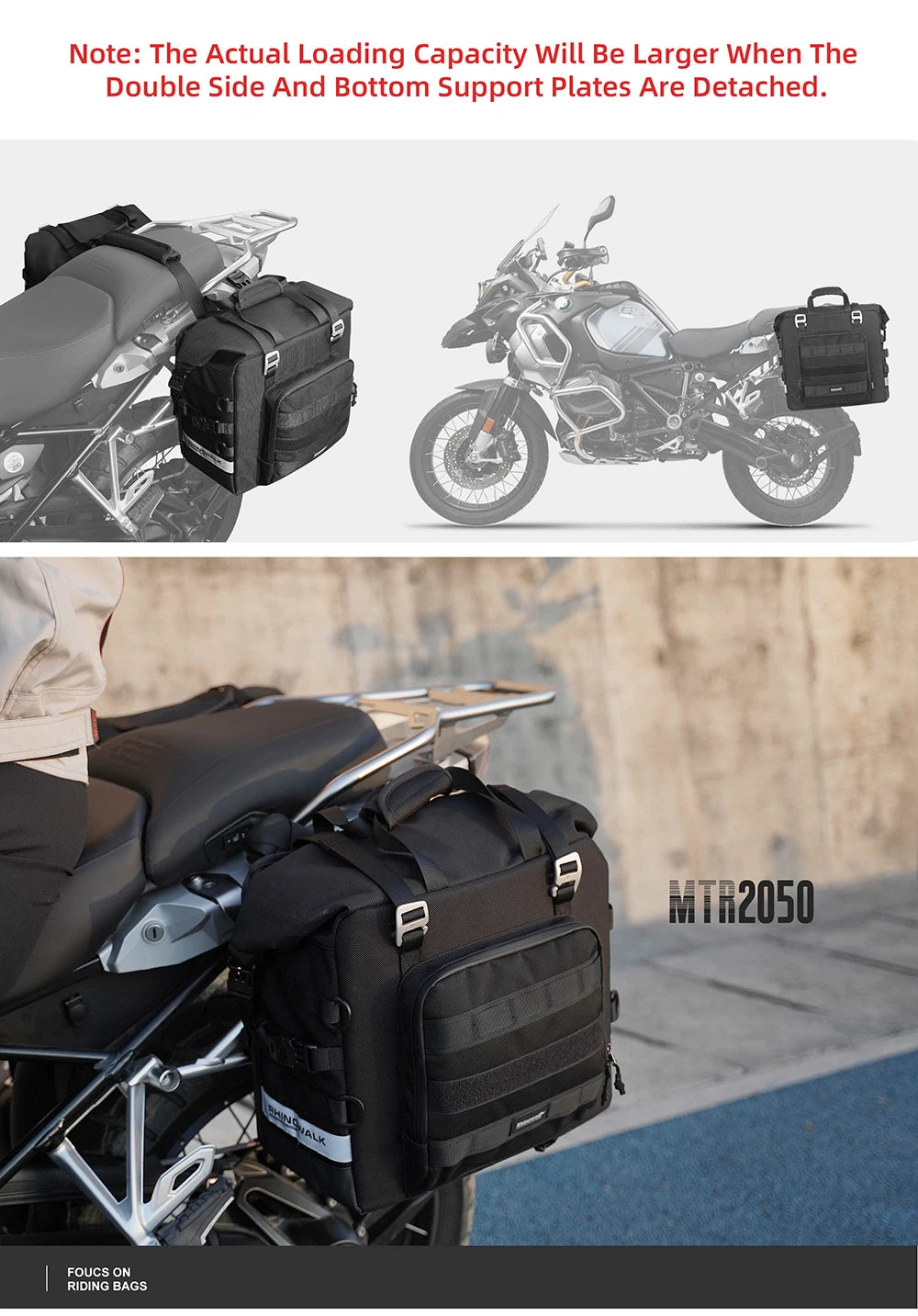 Rhinowalk 2pcs Motorcycle Saddle Bag Motor Bag 3d