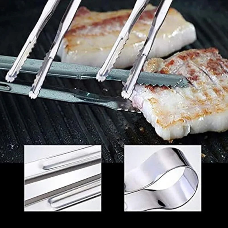 Barbecue Clip Stainless Steel Bbq Tongs Salad Food