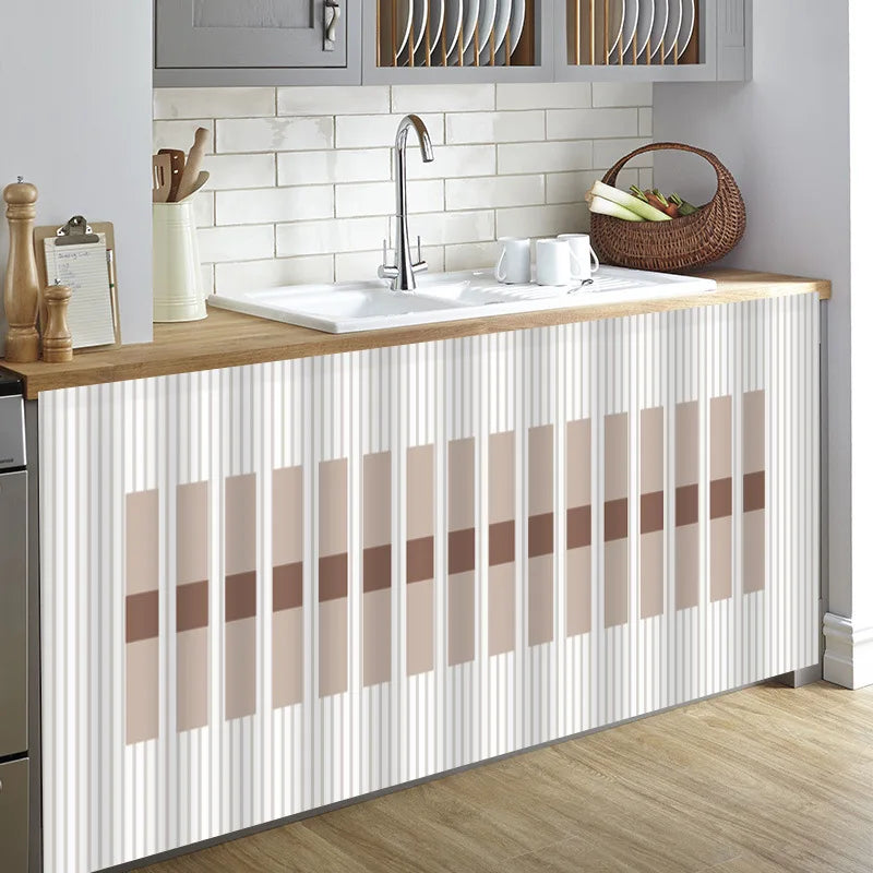 Vikama Minimalist Geometric Velcro Curtain Sink Cabinet Storage