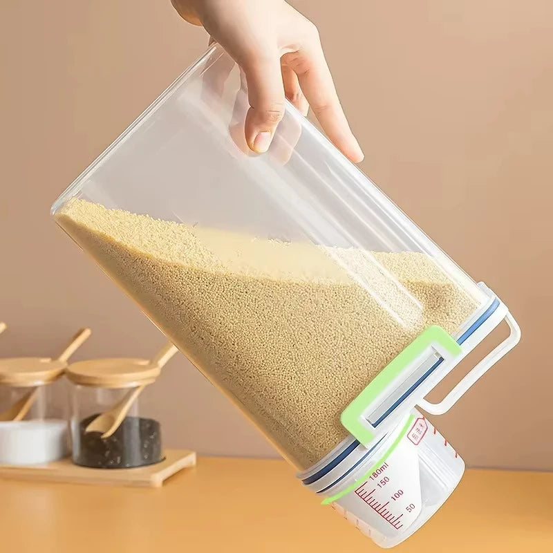 Sales 1pc Rice Grains Food Storage Canister Measuring