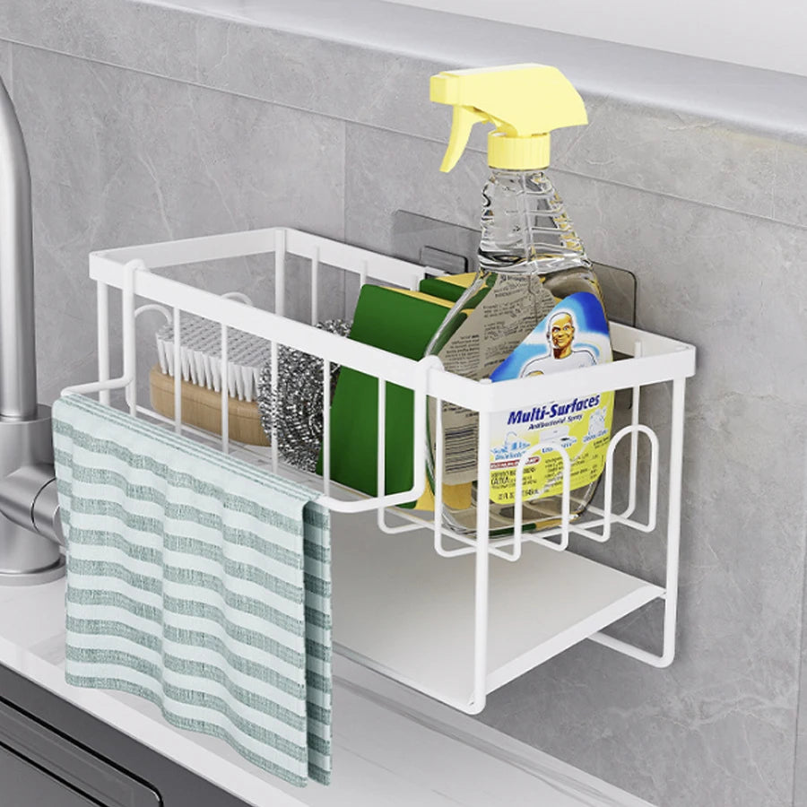 Sink Caddy Sponge Holder Self-Draining Sink Organizer Soap